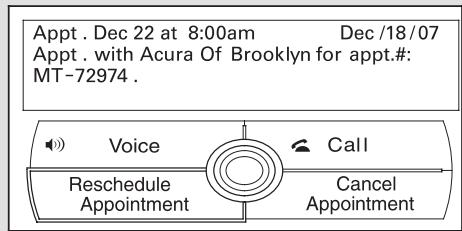 Acura RL (2011) - Rendez-vous fixé chez le concessionnaire Pour remettre le rendez-vous: - 2