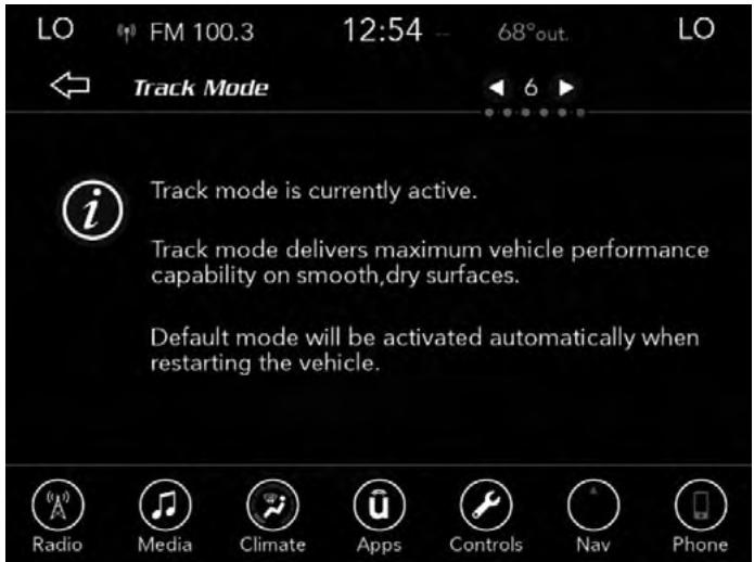 DODGE Challenger Phase 2 (2015-2023) - Information de configuration du mode Marche Avant - 1