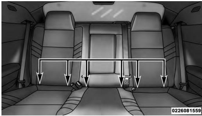 DODGE Challenger Phase 2 (2015-2023) - Emplacement des ancrages LATCH - 2