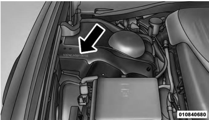 DODGE Challenger Phase 2 (2015-2023) - NUMERO D'IDENTIFICATION DU VEHICULE - 2