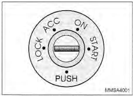 KIA Magentis MS (2000-2005) - CONTACTEUR D'ALLUMAGE ET VERROUILLAGE ANTIVOL DE LA COLONNE DEIGNITION POSITIONS DU CONTACTEUR D'ALLUMAGE - 1