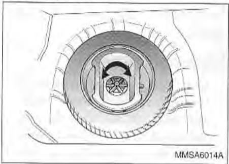 KIA Magentis MS (2000-2005) - POUR ENLEVER LA ROUE DE SECOURS: - 1