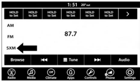 JEEP Renegade Phase 2 (2018-2022) - Mode Radio satellite SiriusXM ^MD - selon l'equipement - 1