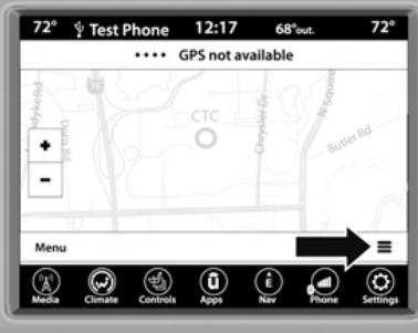 JEEP Renegade Phase 2 (2018-2022) - View Map - Settings (Afficher la carte - Réglages) - 1