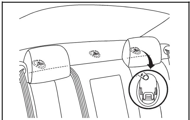 CADILLAC STS (2011) - Emplacements de l'ancrage inférieur et de l'ancrage de sangle supérieure - 4