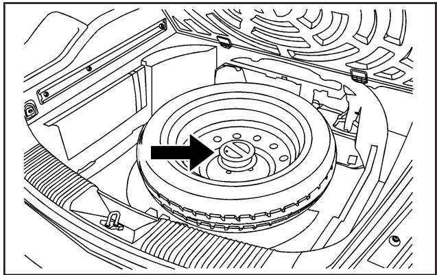 Saturn Vue 2 (2008) - Dépose du pneu de secours et des outils - 3