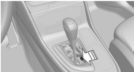 BMW X1 Phase 2 (2019-2022) - Déverrouiller manuellement le blocage de la boîte de vitesses : avec manette de sélection à enclenchement - 2