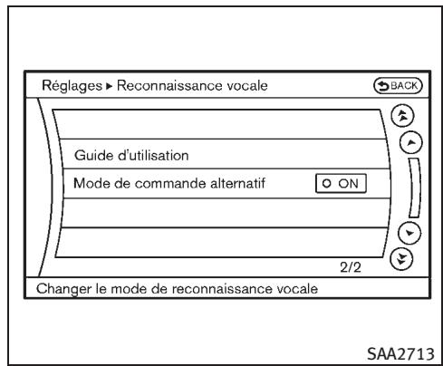 INFINITI M (2011) - Activation du mode de commande alternatif - 1