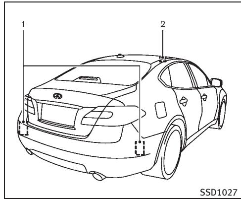 INFINITI M (2011) - SYST. D'AVERT. D'ANGLE MORT (BSW)/ SYST. DE SURV. D'ANGLE MORTMC (BSI) (si le vehicule en est équipé) - 1