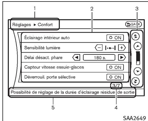 INFINITI M (2011) - Réglages : - 1