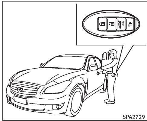 INFINITI M (2011) - PRECAUTIONS À PRENDRE POUR LE VERROUILAGE/DéVERROUILAGE - 1