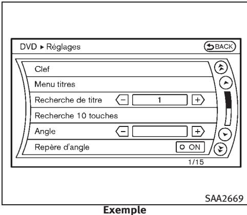 INFINITI M (2011) - Menu principal : - 1