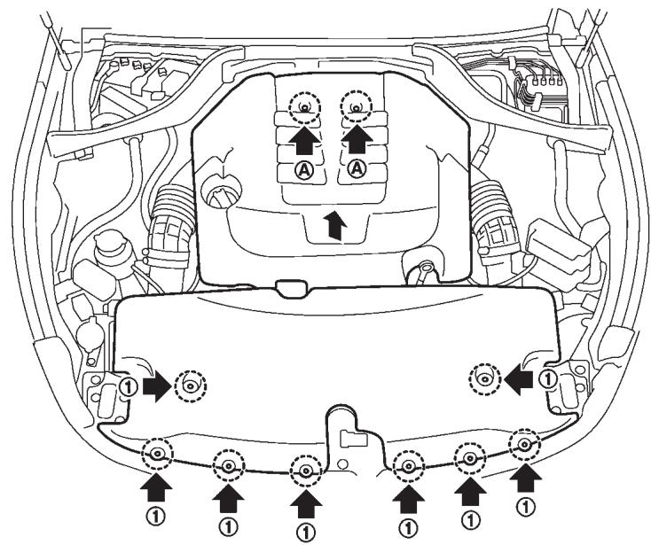 INFINITI M (2011) - POINTS DE VERIFICATION DU COMPARTIMENT MOTEUR - 1
