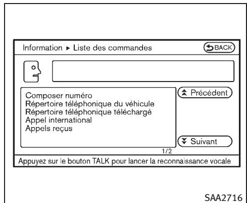 INFINITI M (2011) - Afficher la liste des commandes - 3
