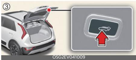 KIA Niro SG2 (2021) - Bouton d'ouverture/de fermeture du hayon électrique (à l'intérieur du hayon électrique) - 1