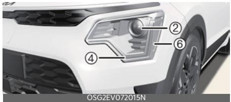KIA Niro SG2 (2021) - Position d'ampoule de feu (avant) - 1