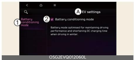 KIA Niro SG2 (2021) - Mode de conditionnement de la batterie (selon l'équipement) - 1