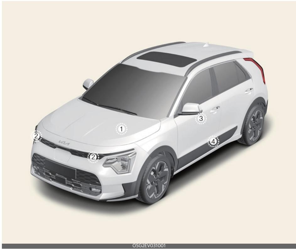 KIA Niro SG2 (2021) - Capteurs de collision des coussins gonflables - 1