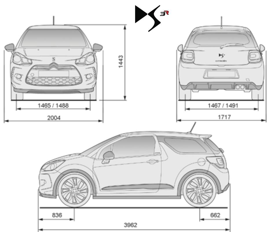 DS Automobiles DS3 Phase 2 (2014-2016) - Masses et charges remodelables (en kg) GPL - 3