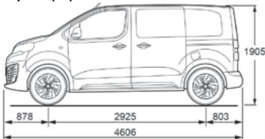 PEUGEOT Traveller (2016-2023) - Dimensions (en mm) - 4