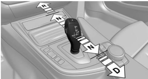 BMW Série 4 (2017-2020) - Placer la manette de selection sur D, N ou R - 1
