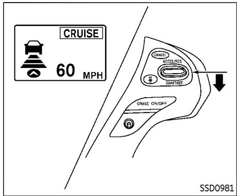 INFINITI Q70 (2019) - Fonctionnement du mode de contrôle de distance d'un véhicule à l'autre - 6