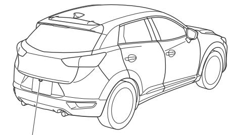 MAZDA CX-3 Phase 3 (2018-2021) - ▼ Emplacement de la caméra de stationnement de rétrovision - 1