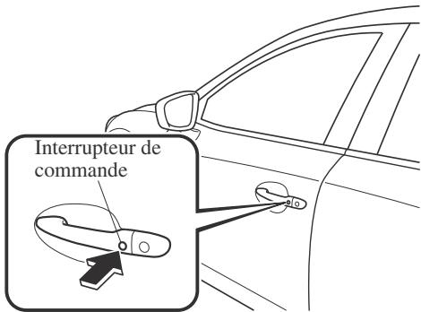 MAZDA CX-3 Phase 3 (2018-2021) - ▼ Verrouillage, déverrouillage à l'aide de l'interrupteur de requête (avec la fonction avancée à télécommande) - 1