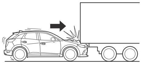 MAZDA CX-3 Phase 3 (2018-2021) - Limites à la détection des collisions frontale/semi-frontale: - 3