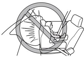 MAZDA CX-3 Phase 3 (2018-2021) - Ceci est extrêmement dangereux ! Ne jamais utiliser, sur le siège passager avant avec un coussin d'air qui risque de se déployer, un dispositif de retenue pour enfants faisant face vers l'arrière du véhicule: - 1
