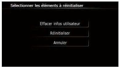 Sélectionner les éléments à réinitialiser Effacer infos utilisateur Réinitialiser Annuler