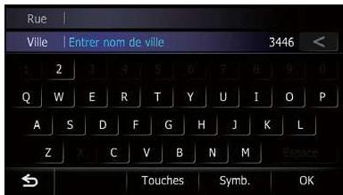 Rue Ville | Entrer nom de ville 3446 1 2 3 4 5 6 7 8 9 0 Q W E R T Y U I O P A S D F G H J K L Z X C V B N M Ensemble Touches Symb. OK