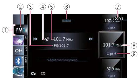 SUBARU Forester SJ - 4 Phase 2 (2010-2013) - Système audio - Utilisez les touches de l'écran tactile pour commander la radio. - 1