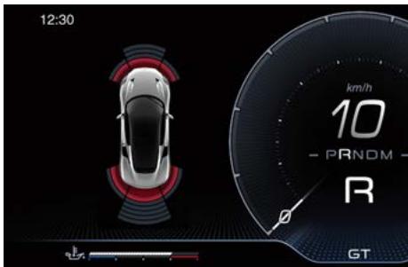 Maserati MC20 Cielo (2022) - Affichage des messages d'rapidissement du système d'aide au stationnement Park Assist - 3