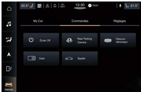 Maserati MC20 Cielo (2022) - Fonctions du menu   Commandes sur le MIA - 2