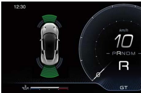 Maserati MC20 Cielo (2022) - Affichage des messages d'rapidissement du système d'aide au stationnement Park Assist - 1