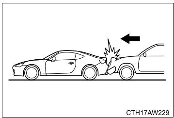 SUBARU BRZ  (2018) - ■ Exemples de types d'accidents durant lesquels le déploiement de l'/des airbag(s) SRS latéral(-aux) et de l'/des airbag(s) SRS rideau(-x) ne va normalement pas se produit - 2