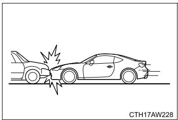 SUBARU BRZ  (2018) - ■ Exemples de types d'accidents durant lesquels le déploiement de l'/des airbag(s) SRS latéral(-aux) et de l'/des airbag(s) SRS rideau(-x) ne va normalement pas se produit - 1