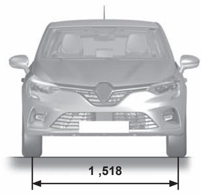 RENAULT Clio 5 (2019-2023) - DIMENSIONS (en metres) - 2