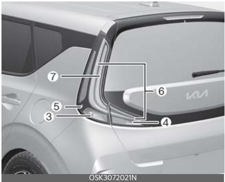 KIA Soul SK3-3 Phase 2 (2023) - Position d'ampoule de feu (arrière) - 2