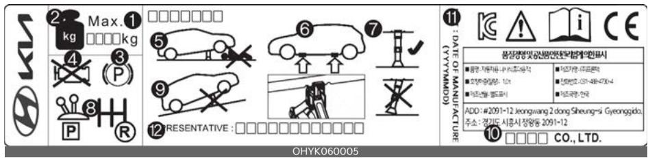 KIA Soul SK3-3 Phase 2 (2023) - Étiquette du cric - 1