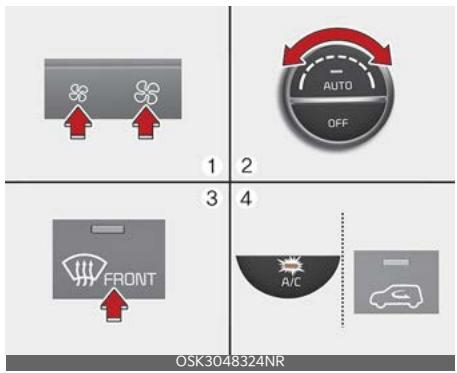 KIA Soul SK3-3 Phase 2 (2023) - Désembuage de l'intérieur du pare-brise avec la climatisation automatique - 1
