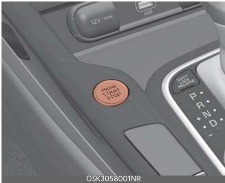 KIA Soul SK3-3 Phase 2 (2023) - Bouton ENGINE START/STOP (démarrage/arrêt du moteur) allumé - 1