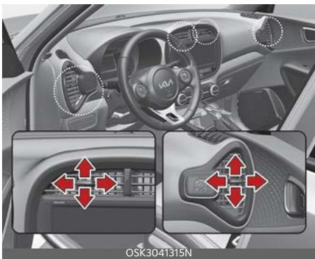 KIA Soul SK3-3 Phase 2 (2023) - Bouches d'aération du tableau de bord - 1