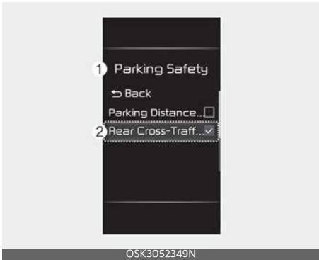 KIA Soul SK3-3 Phase 2 (2023) - Réglages de l'Assistance à l'évitement de collision transversale arrêté - 1