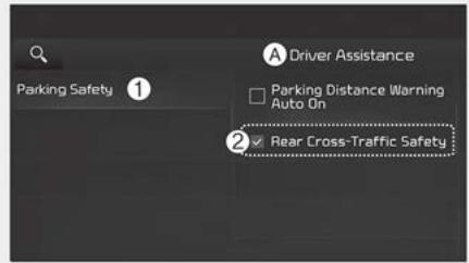 KIA Soul SK3-3 Phase 2 (2023) - Réglages de l'Assistance à l'évitement de collision transversale arrêté - 2