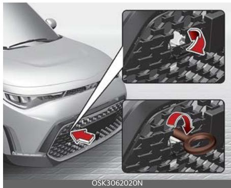 KIA Soul SK3-3 Phase 2 (2023) - Utilisation d'un crochet de remorquage amovible - 2