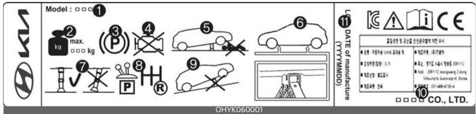 KIA Soul SK3-3 Phase 2 (2023) - Étiquette du cric - 2