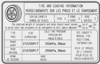 KIA Soul SK3-3 Phase 2 (2023) - Étiquette d'information sur les pneus et le chargement - 1