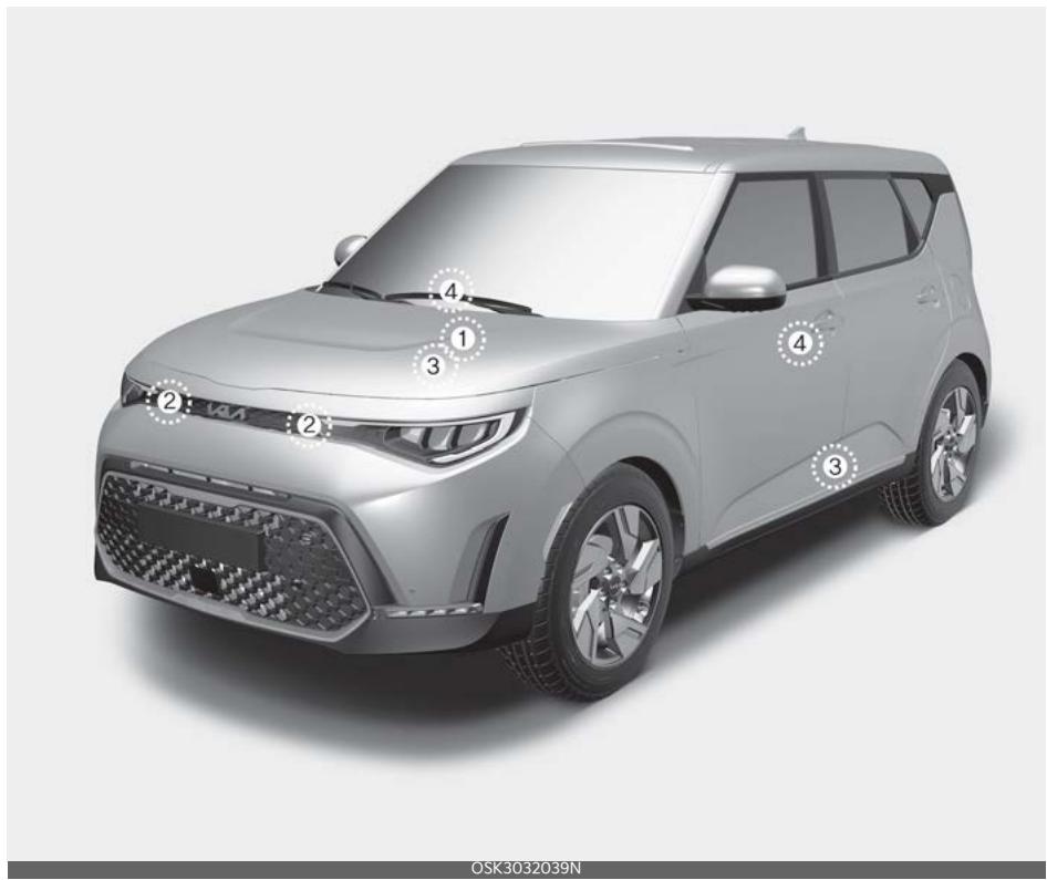 KIA Soul SK3-3 Phase 2 (2023) - Capeurs de collision des coussins gonflables - 1